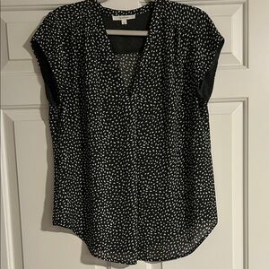 Fun 2 Fun Black and White Dotted Blouse